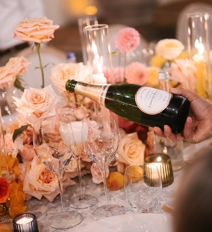 Catering for wedding reception sommelier service